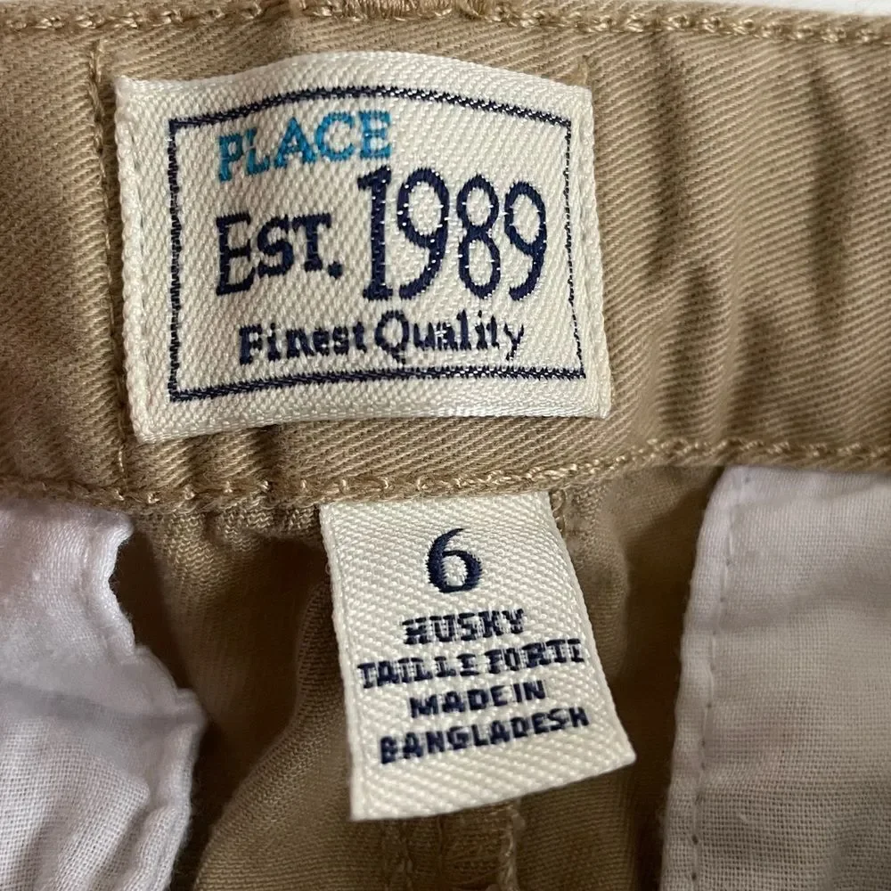 The Children’s Place Khaki Flat Front Chino Pants Size 6 Husky